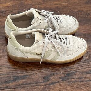Gola Women’s Beige Suede Sneakers with Gum Sole